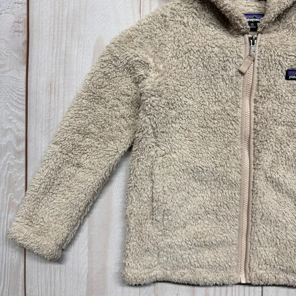 Patagonia Los Gatos Hoody Girls XS 5-6 Sherpa Pile Fleece Jacket Shroom Taupe